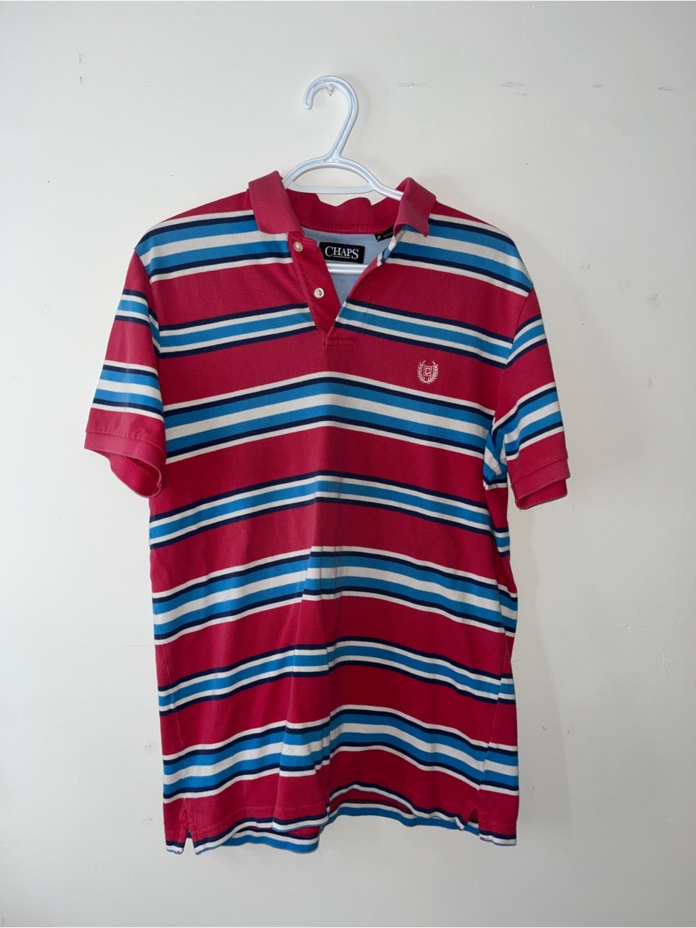 Chaps Red Polo with Navy & White Accents
